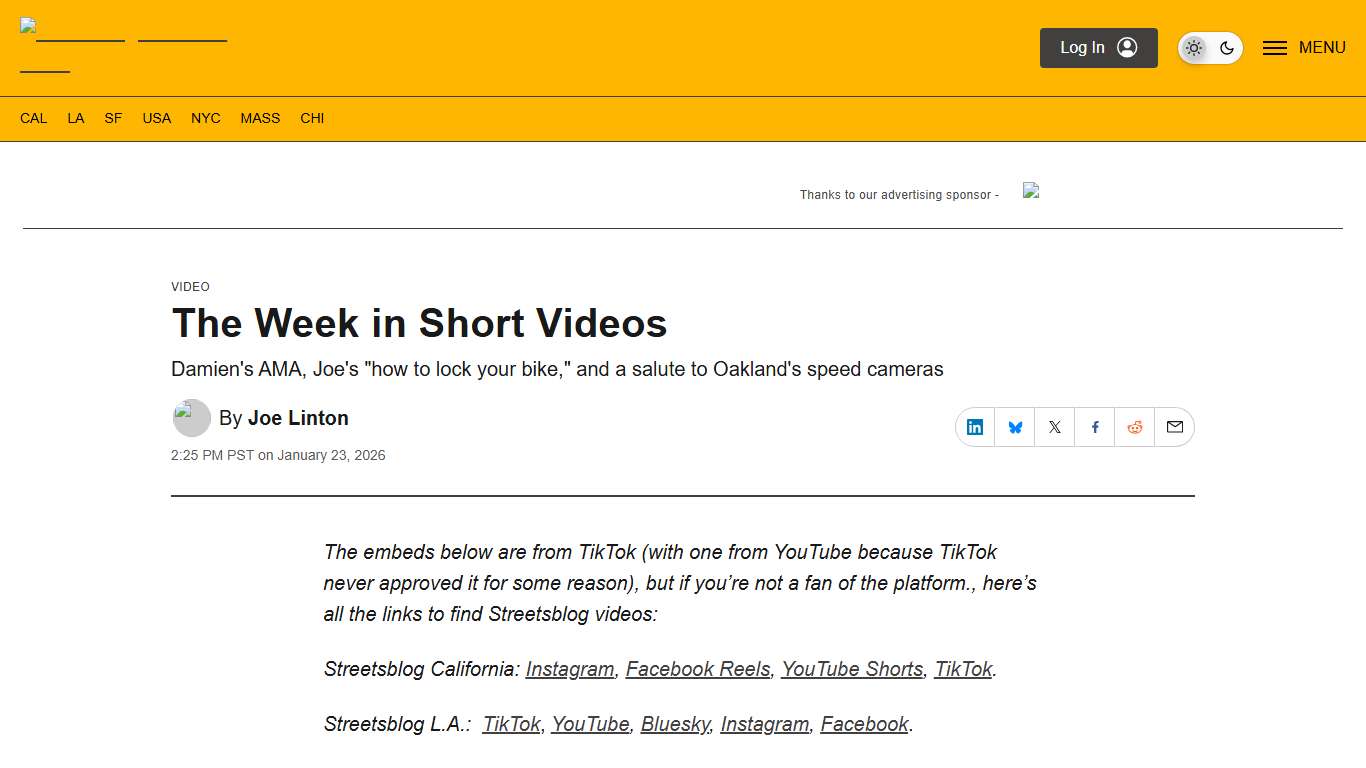 The Week in Short Videos - Streetsblog California